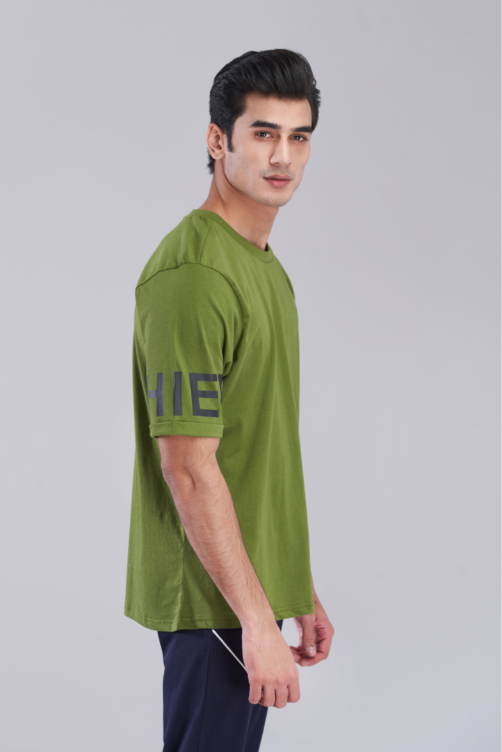 Olive Green Vista Heritage Oversized T-Shirt