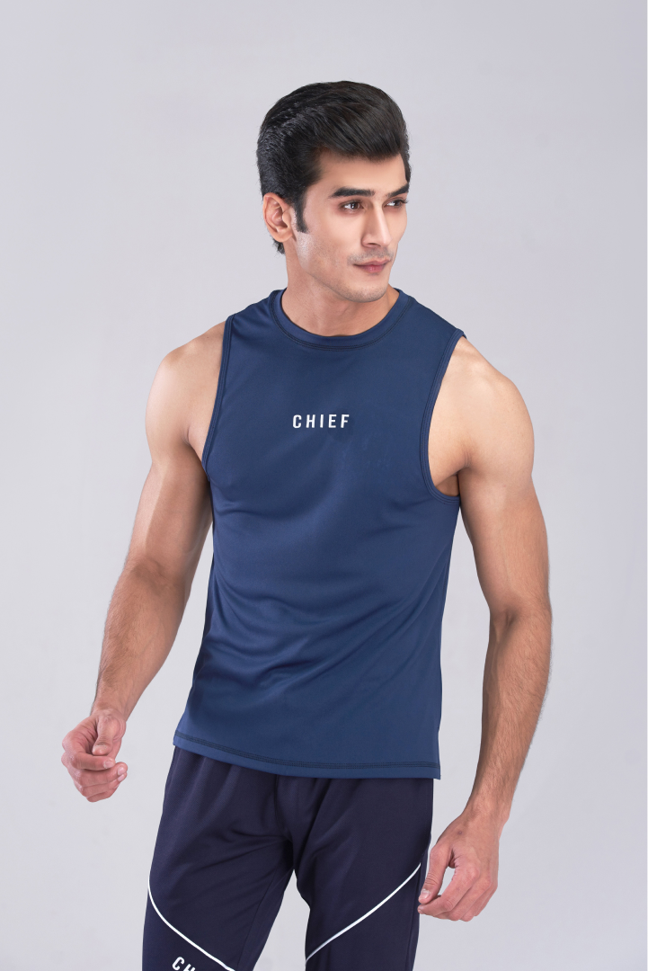 PowerRise Gym Tank - Navy Blue