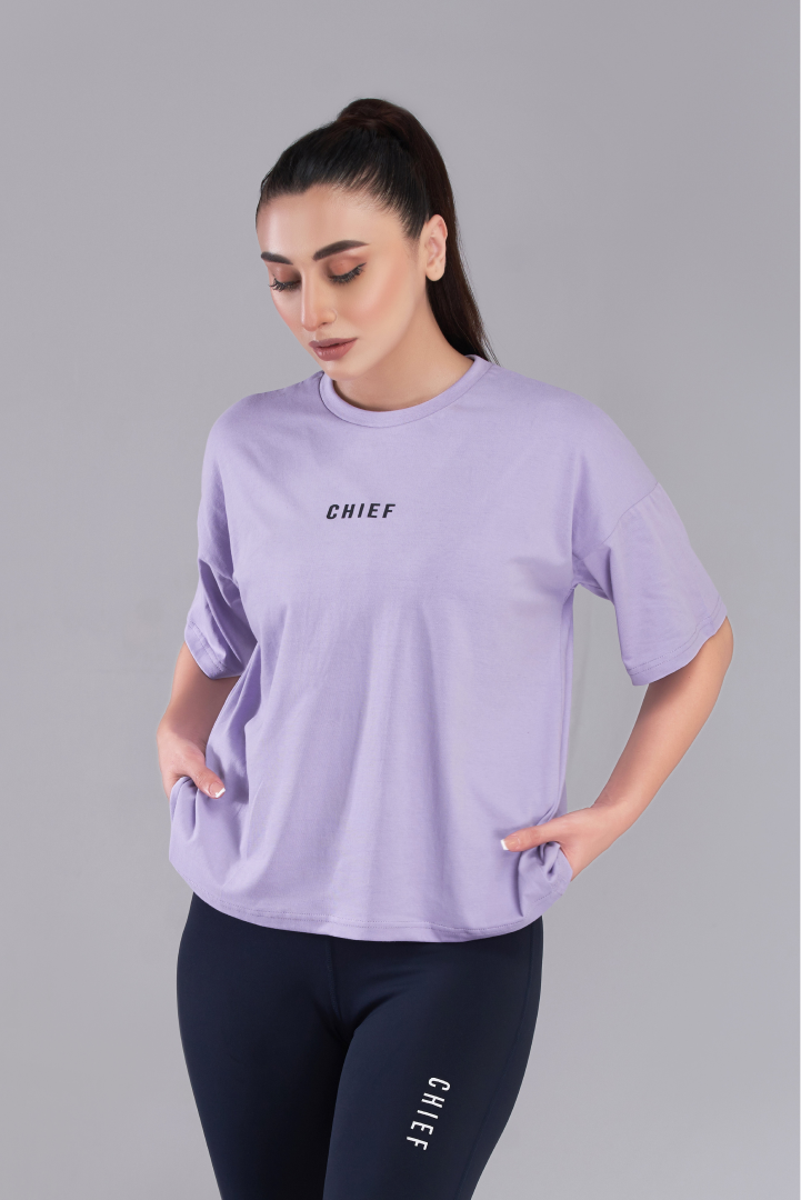 Light Purple Varsity Oversized T-Shirt