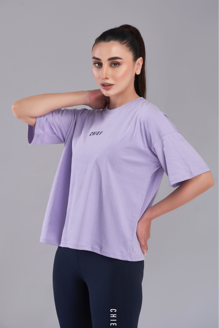 Light Purple Varsity Oversized T-Shirt