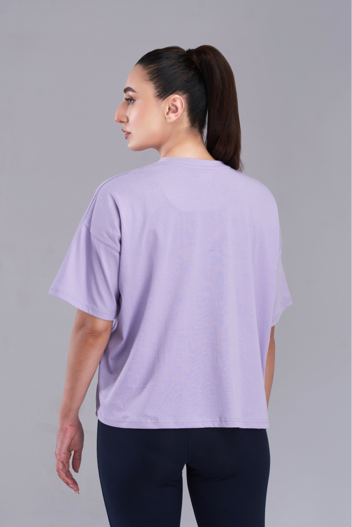 Light Purple Varsity Oversized T-Shirt
