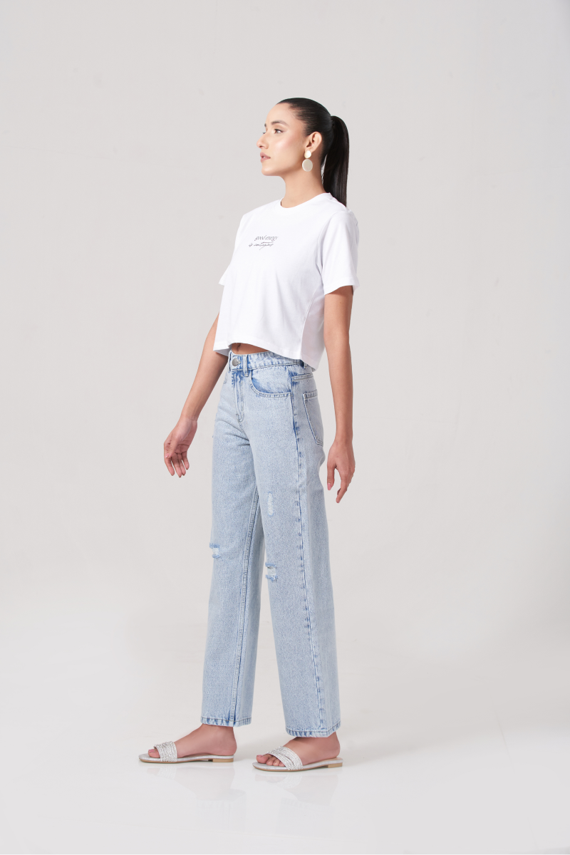 Floerns Cut Out Ripped Women Jeans