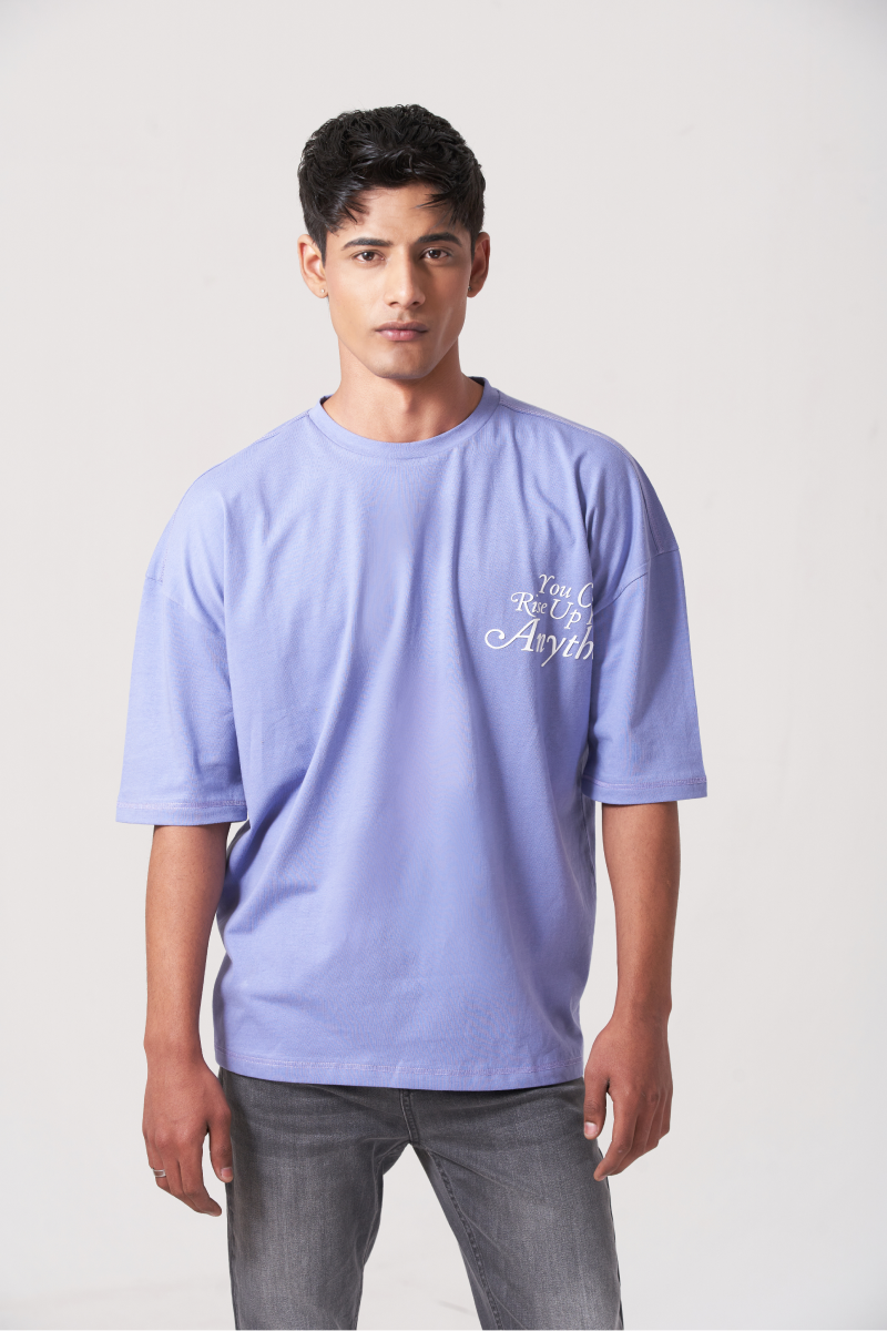 Purple Round Neck Oversized T-Shirt