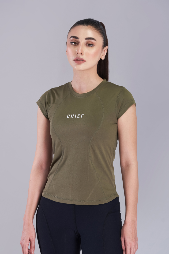 Olive Green Stride Level Up T-Shirt