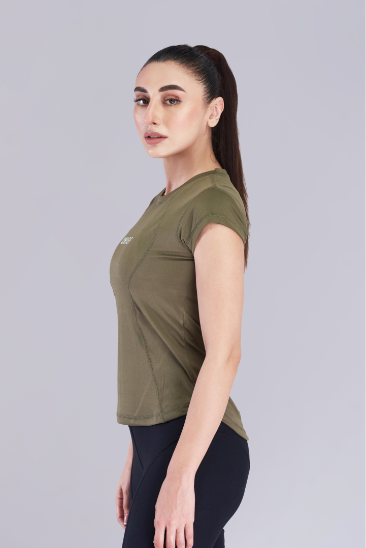 Olive Green Stride Level Up T-Shirt