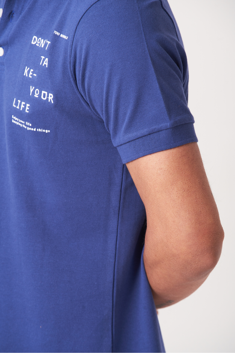 Royal Blue Solid Polo T-Shirt