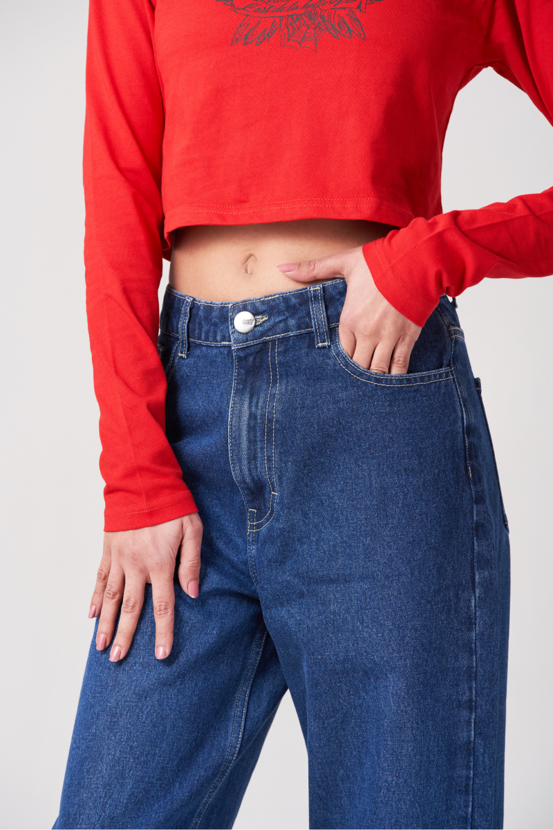 Hight Waist Blue Loose Women Jeans