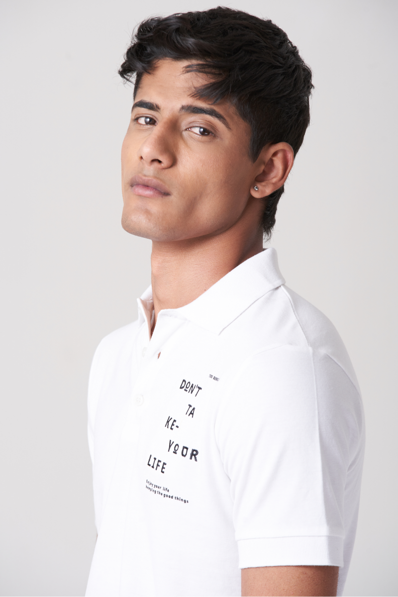 White Solid Polo T-Shirt