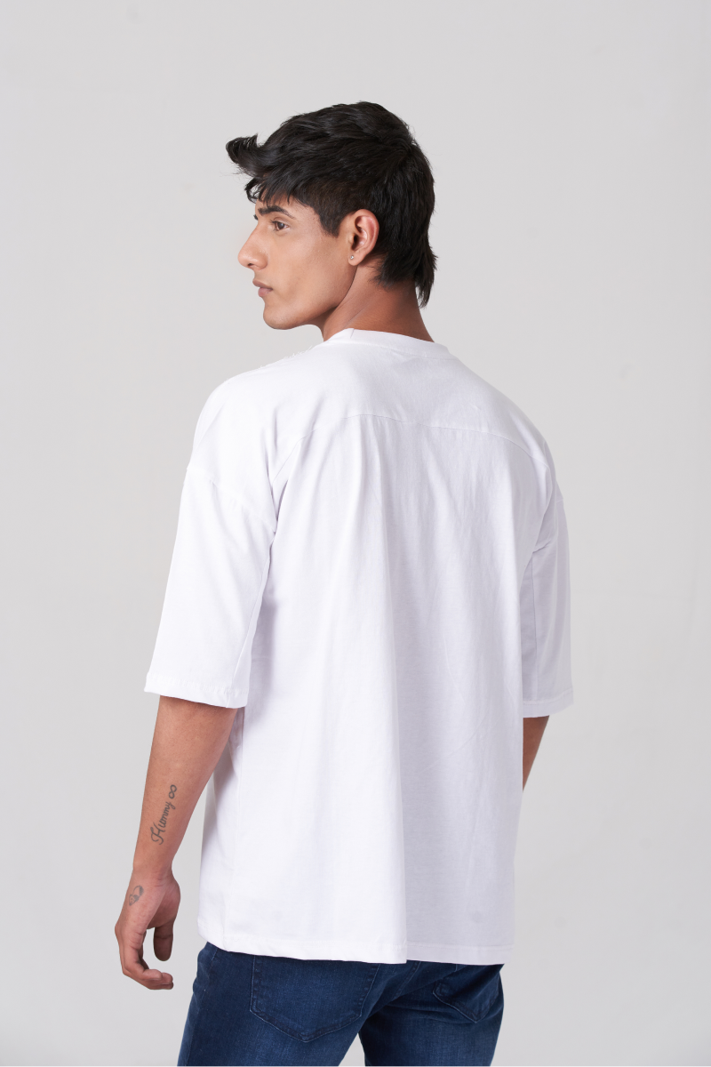 White Orbit Pocket Oversized T-Shirt