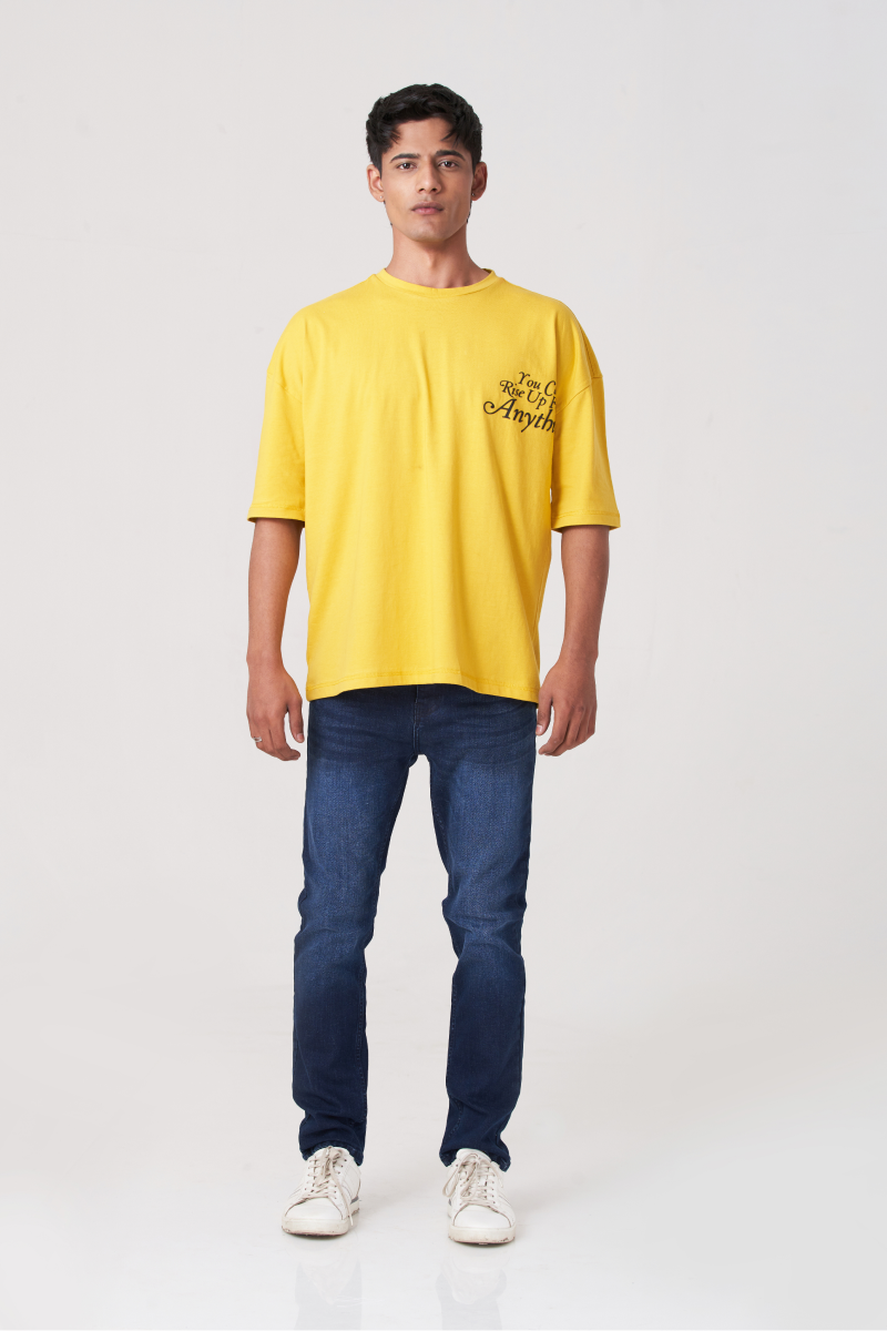 Yellow Round Neck Oversized T-Shirt