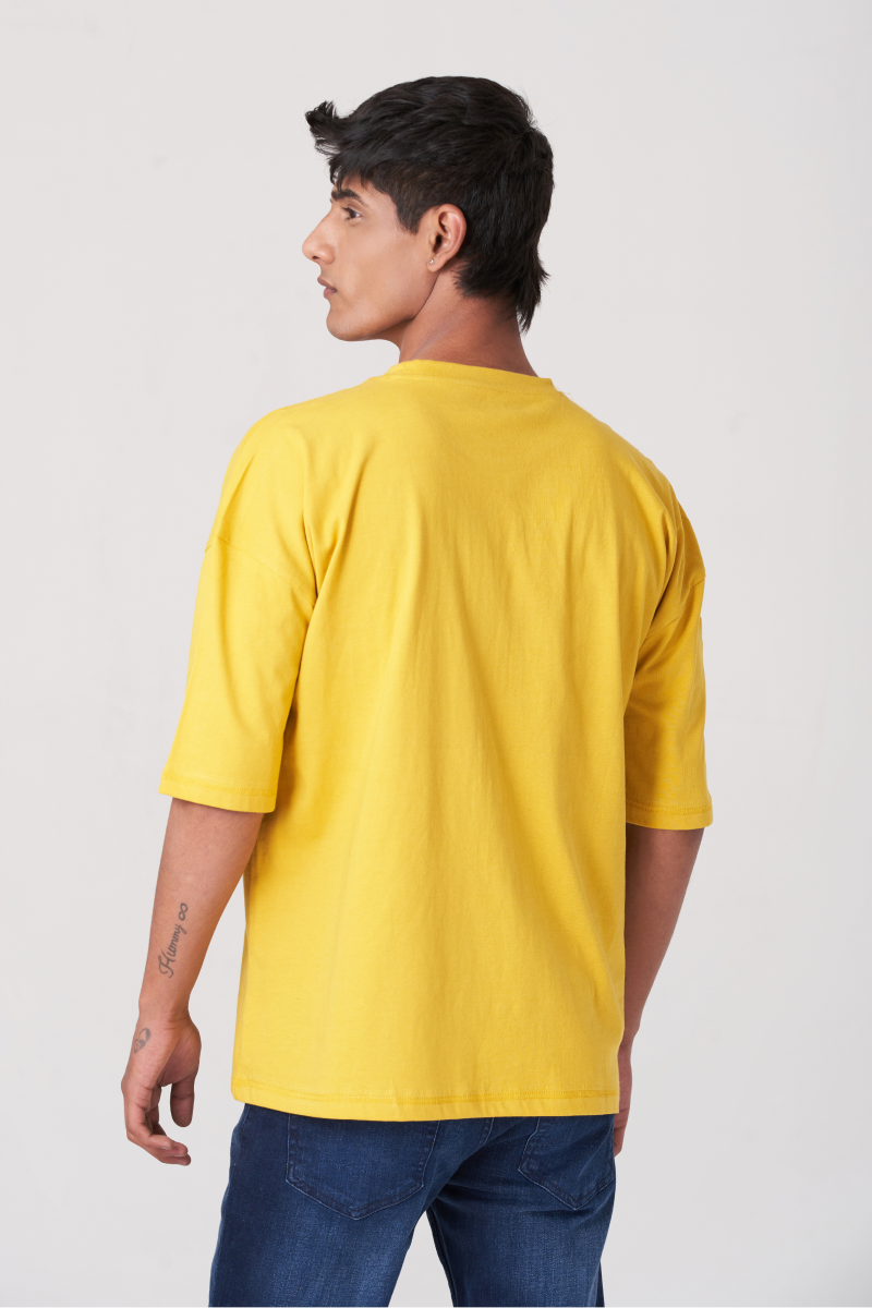 Yellow Round Neck Oversized T-Shirt