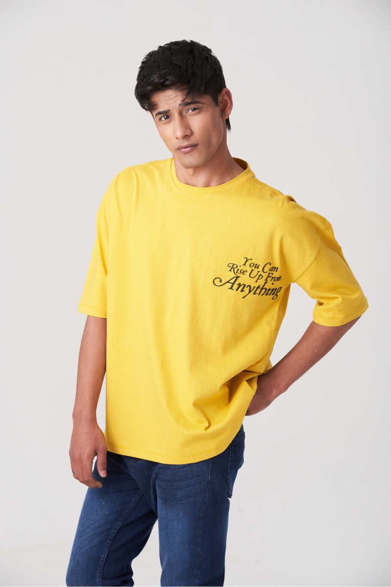 Yellow Round Neck Oversized T-Shirt