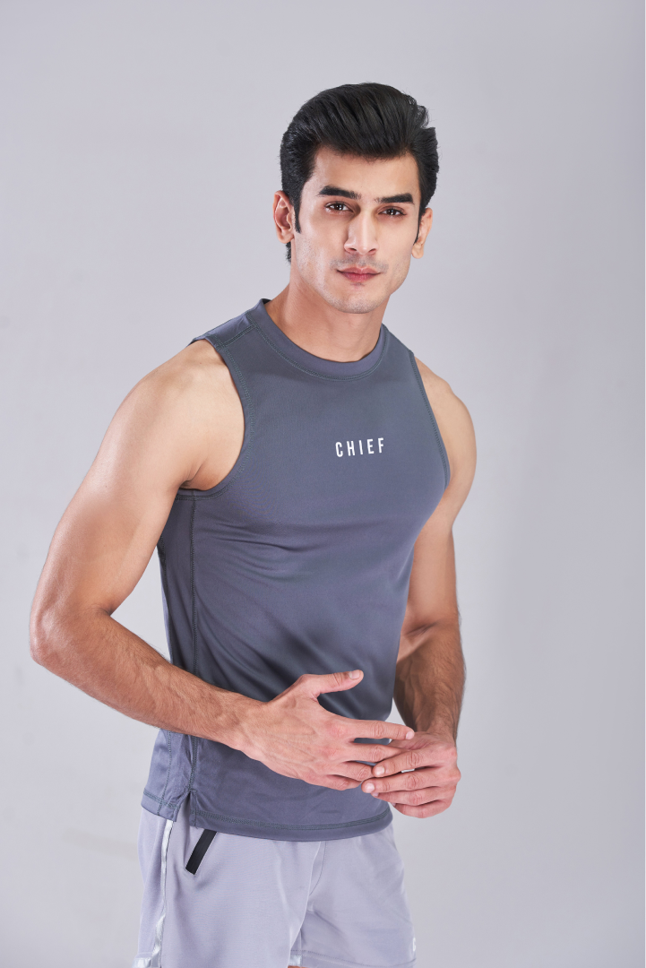 Baller Gym Tank - Teal Grey