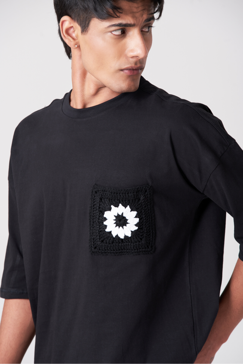 Black Orbit Pocket Oversized T-Shirt