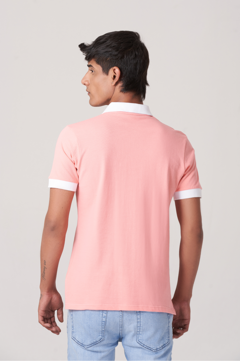Pink Solid Polo T-Shirt