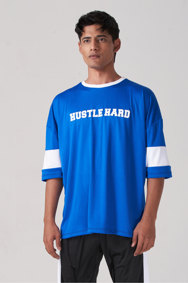 Blue Visible Layers Oversize T-Shirt