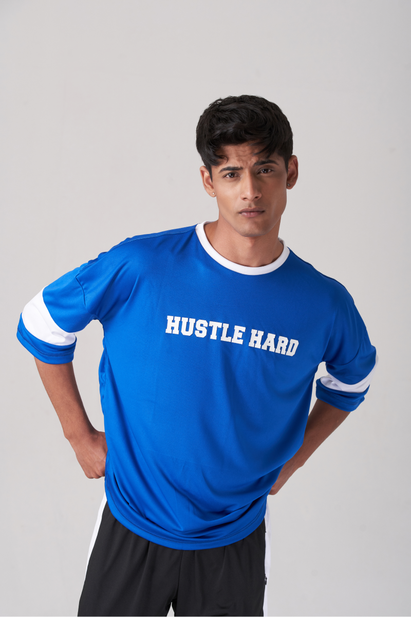 Blue Visible Layers Oversize T-Shirt