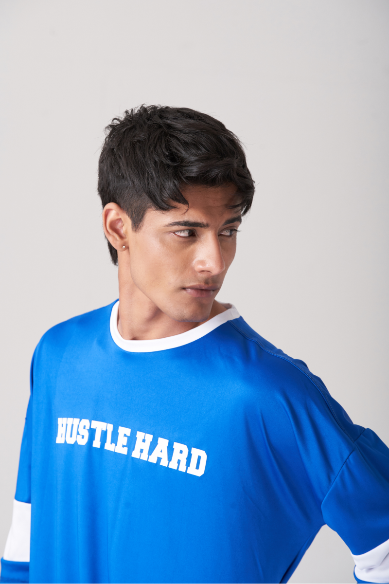 Blue Visible Layers Oversize T-Shirt