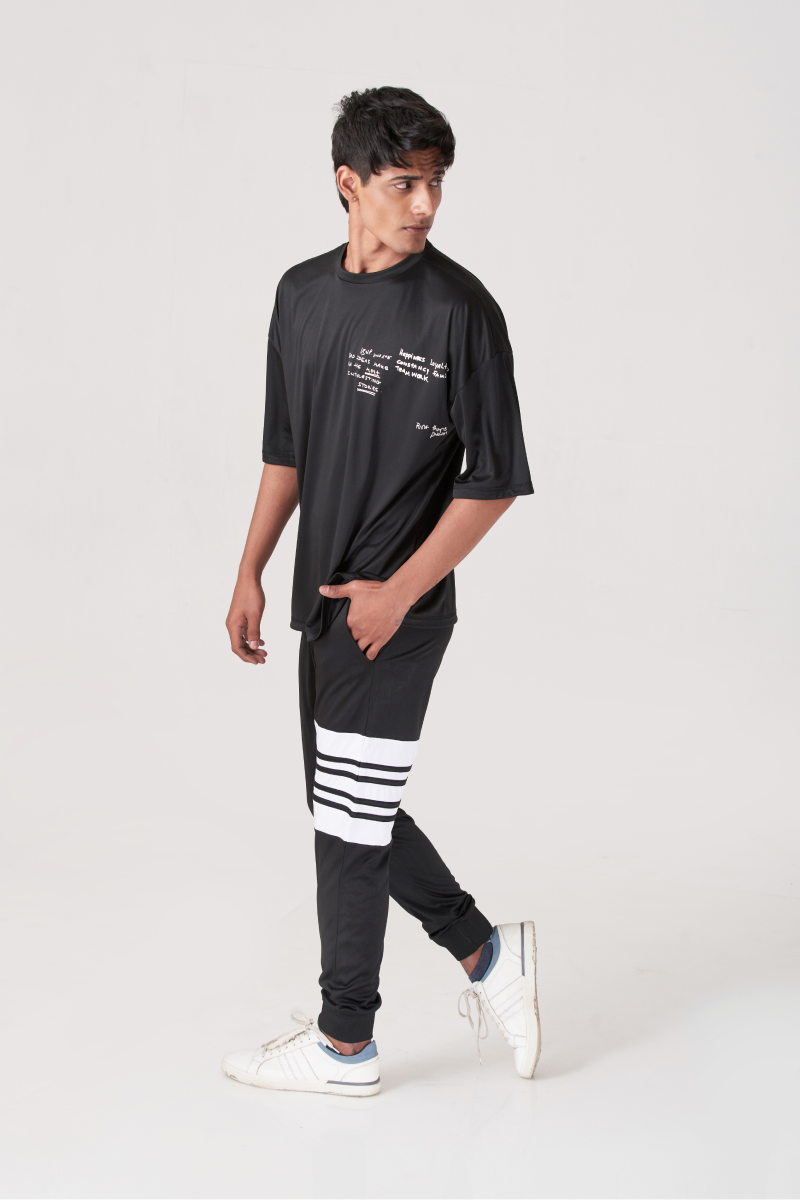 Black Manfinity Oversized T-Shirt & Trouser