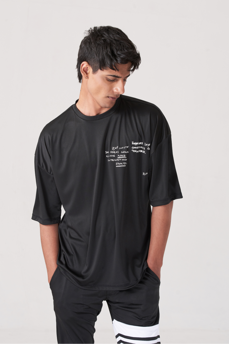 Black Manfinity Oversized T-Shirt & Trouser