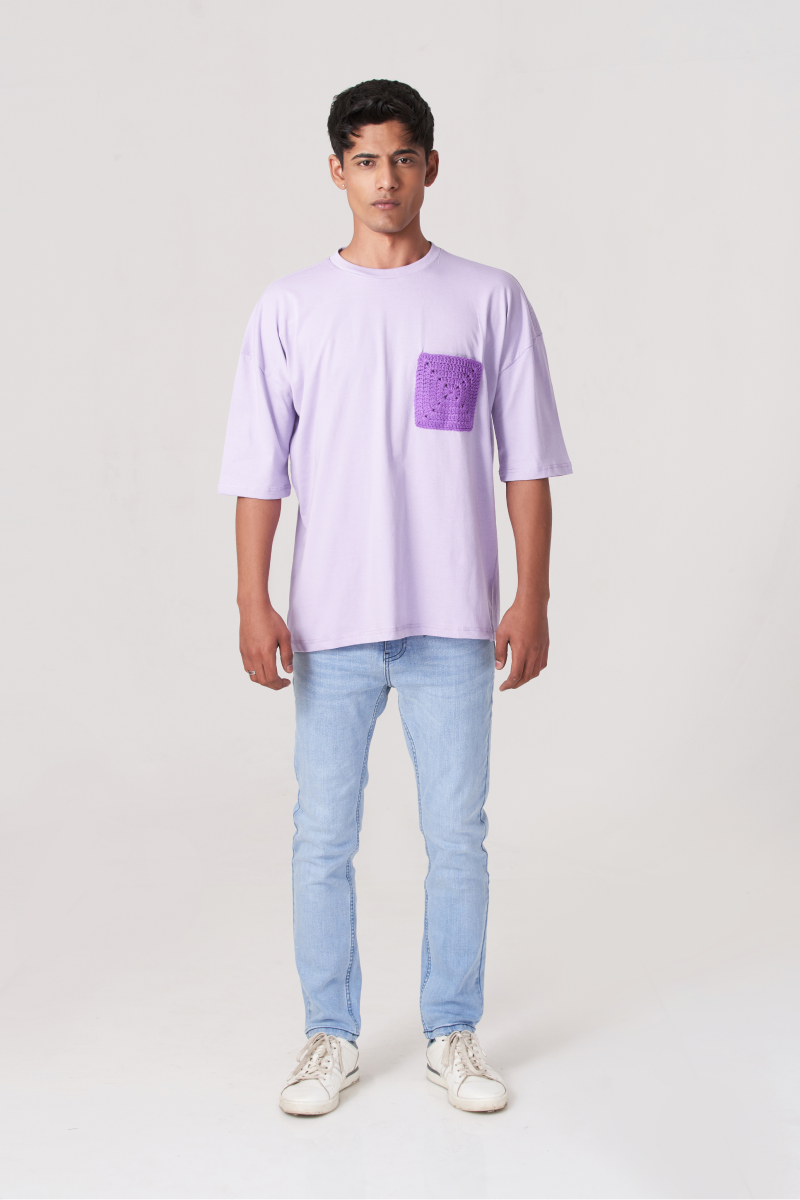 Purple Pocket Style Oversized T-Shirt