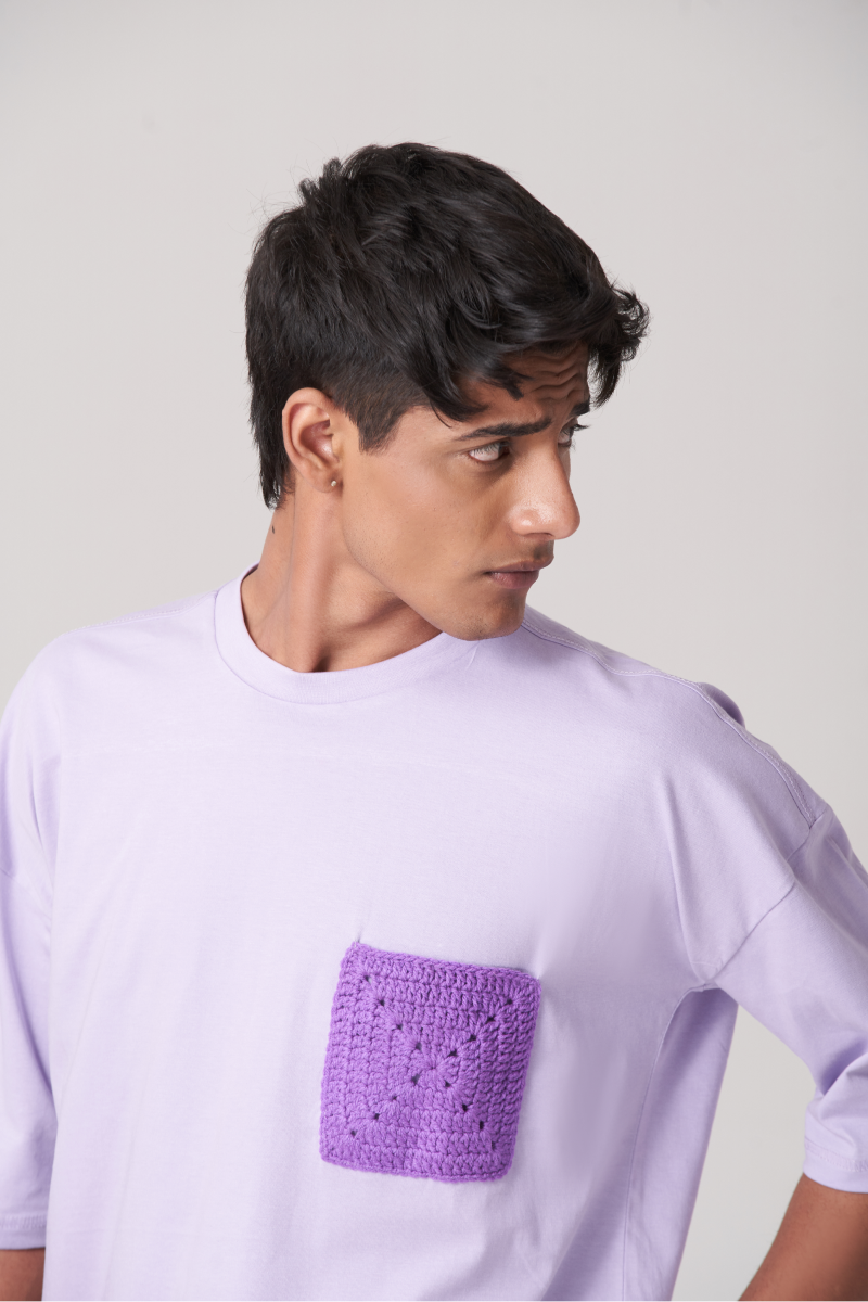 Purple Pocket Style Oversized T-Shirt