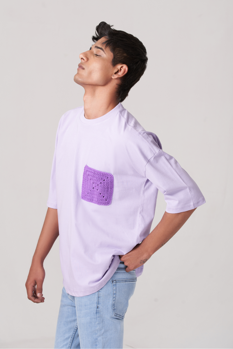 Purple Pocket Style Oversized T-Shirt