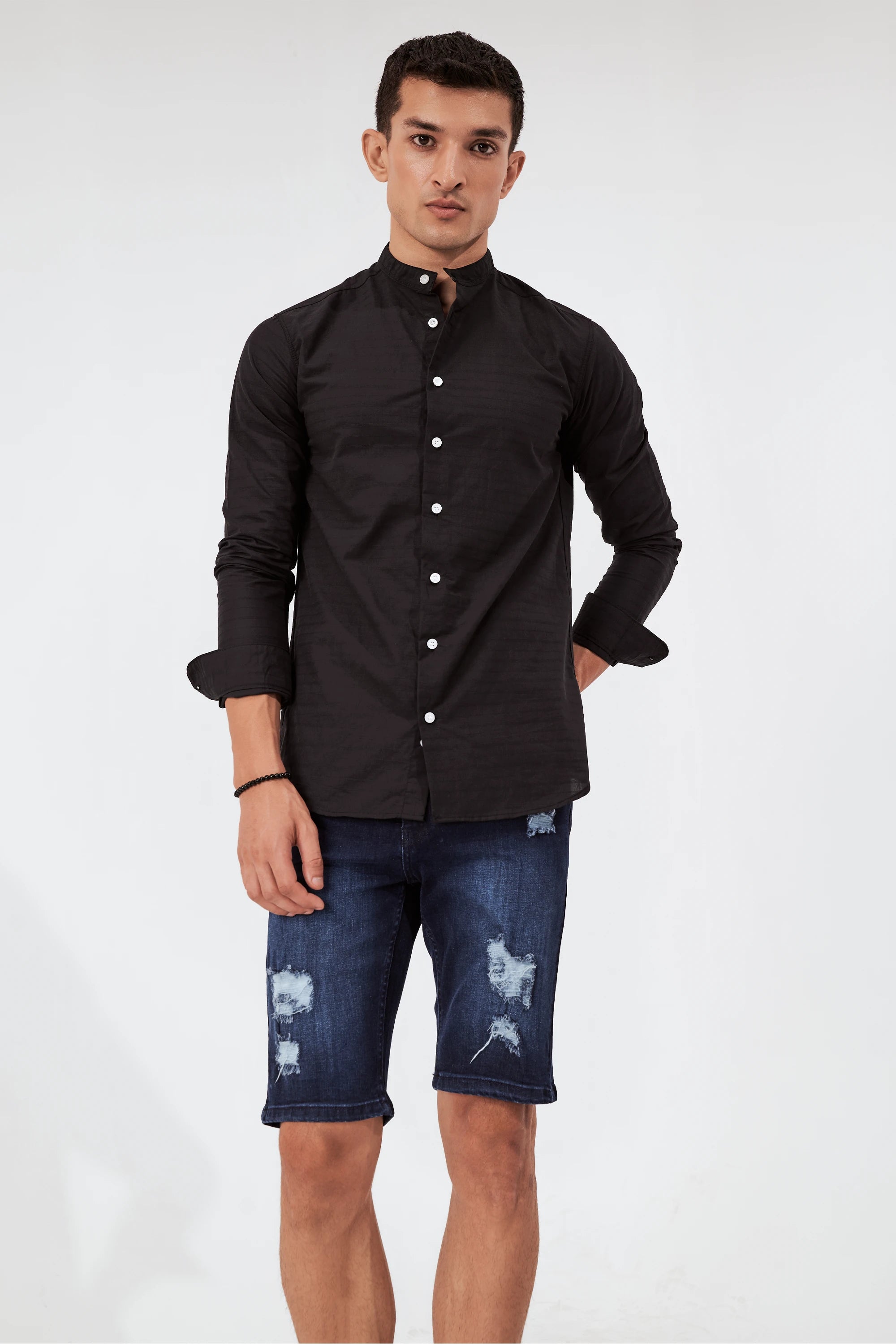 Men's Ripped Denim Shorts Blue