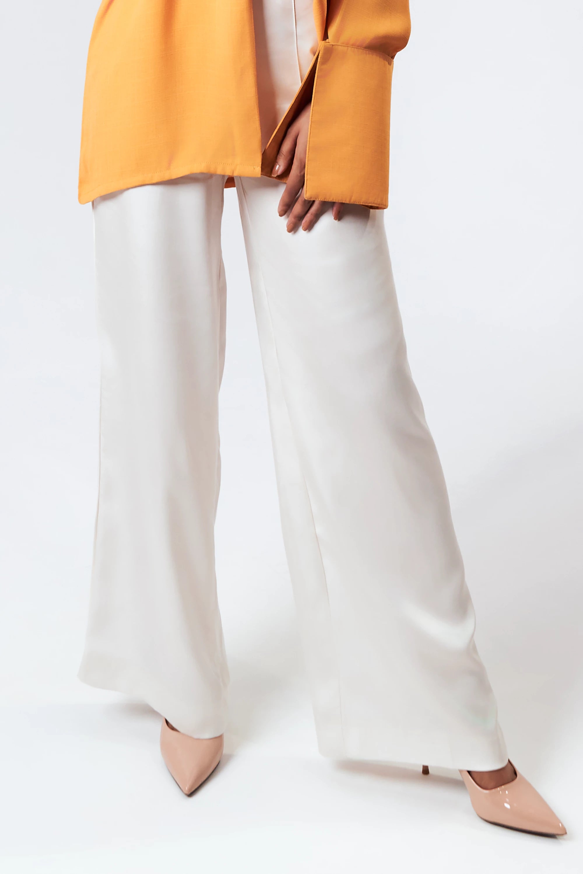 Women's Wide-Leg White Trouser