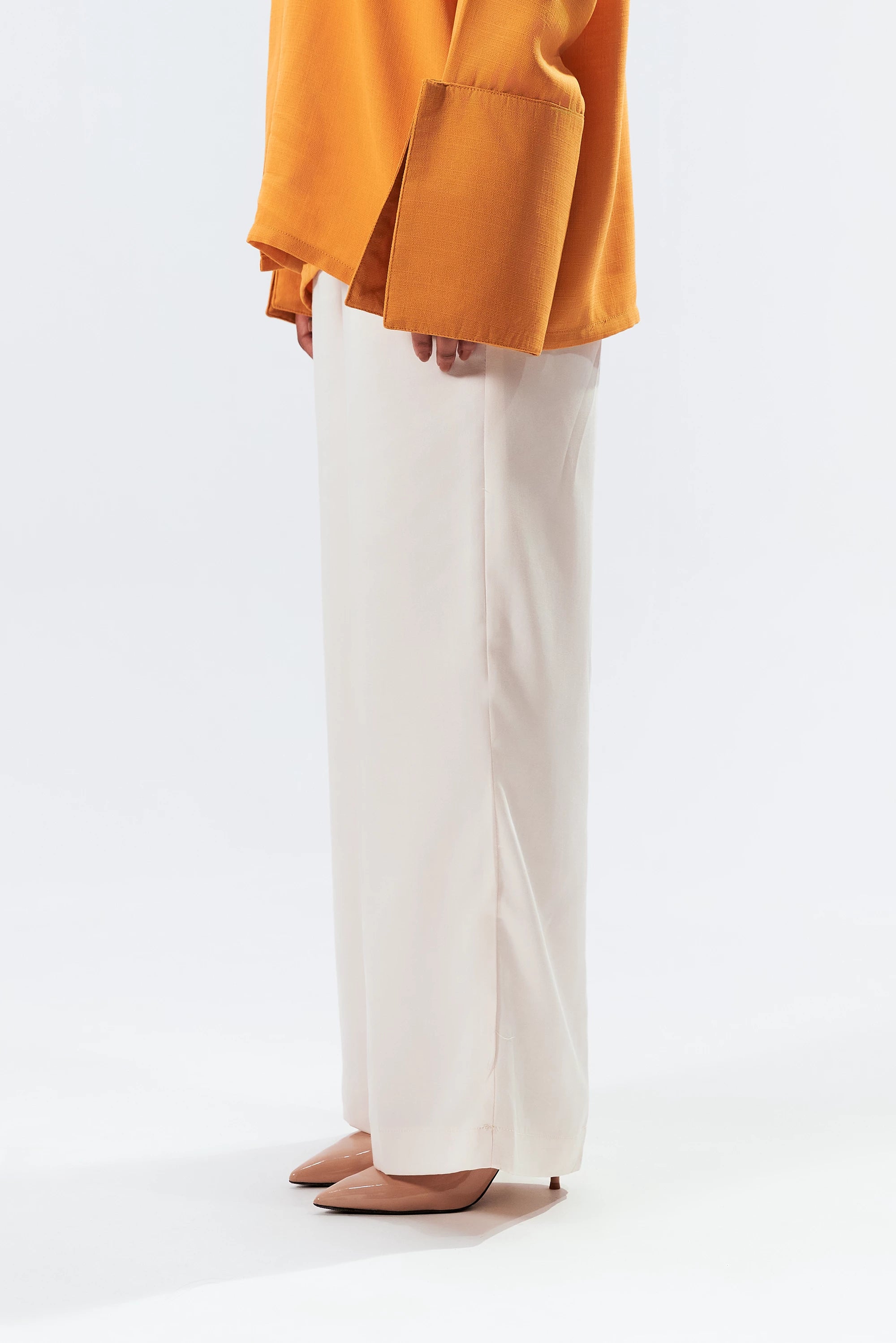 Women's Wide-Leg White Trouser