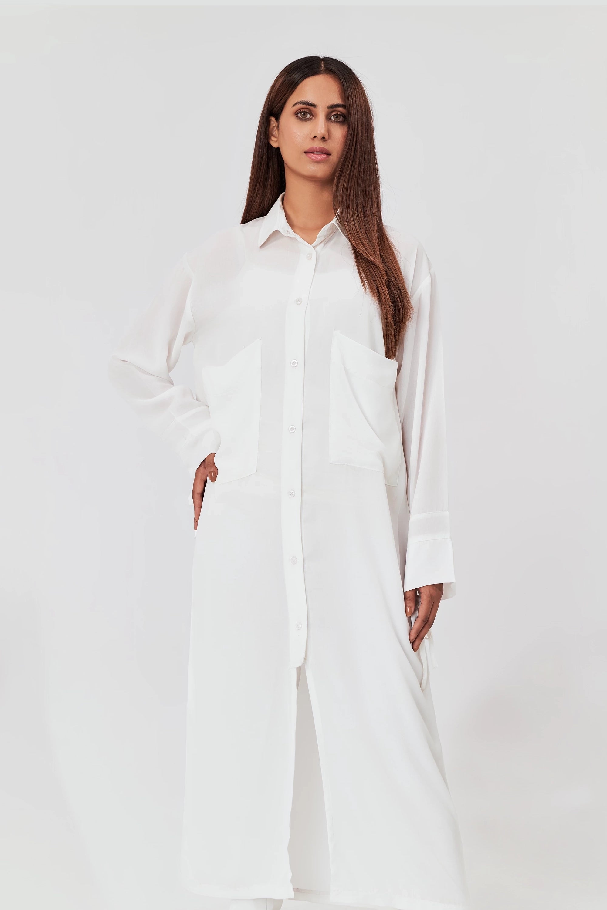Women's Long Shirt Dress With Trouser