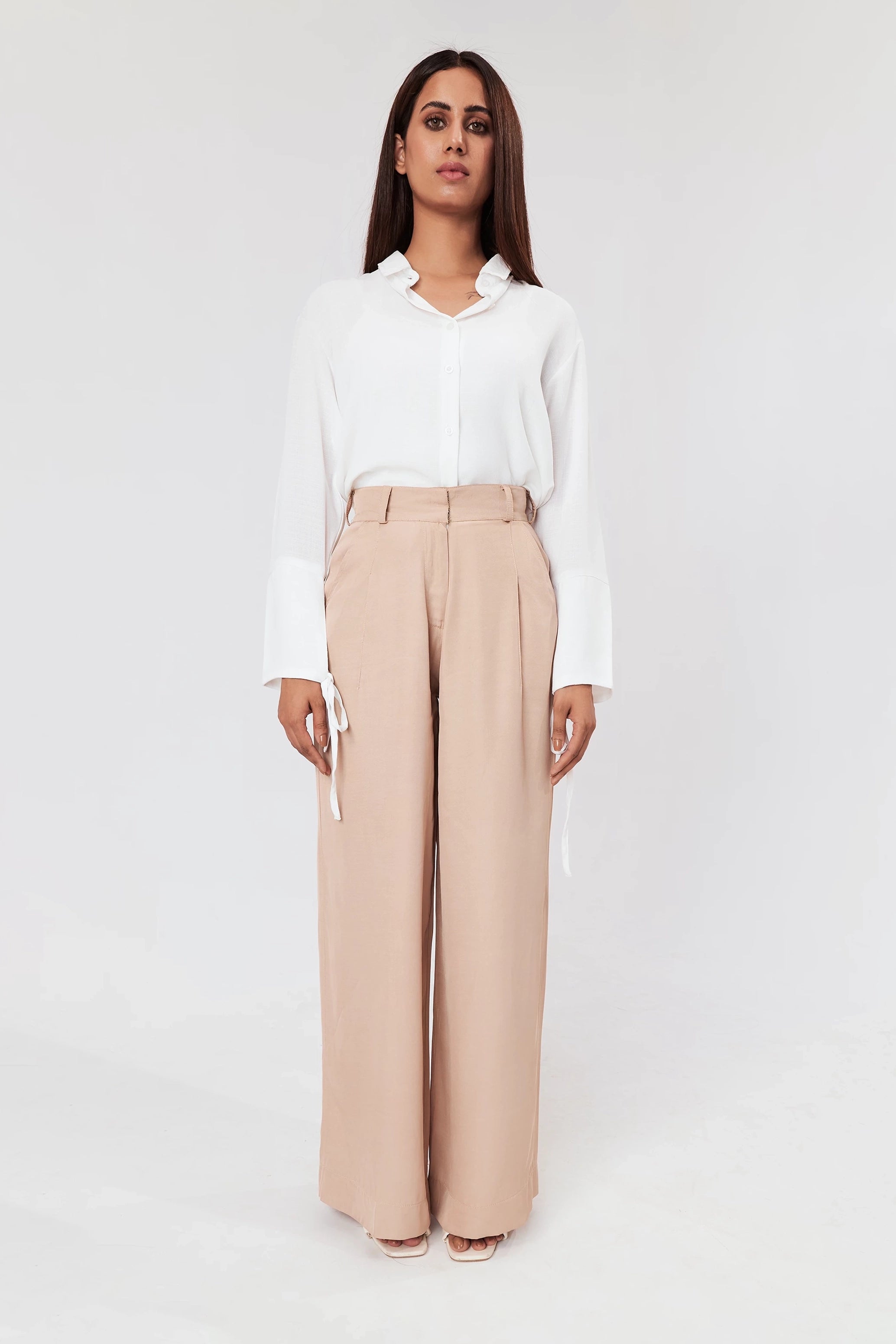 Women's Tie sleeves Shirt White
