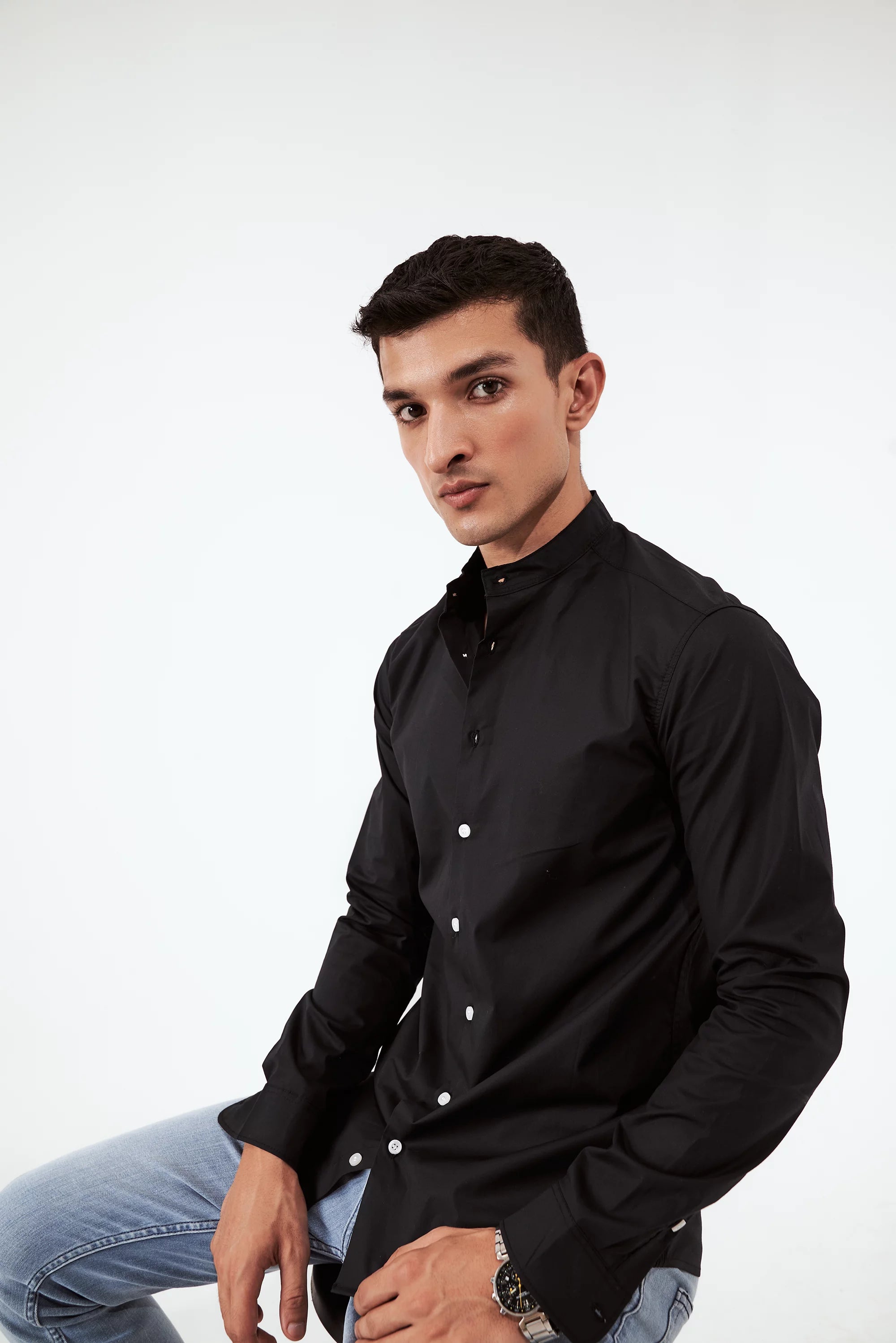 Men's Button-Up Shirt Black
