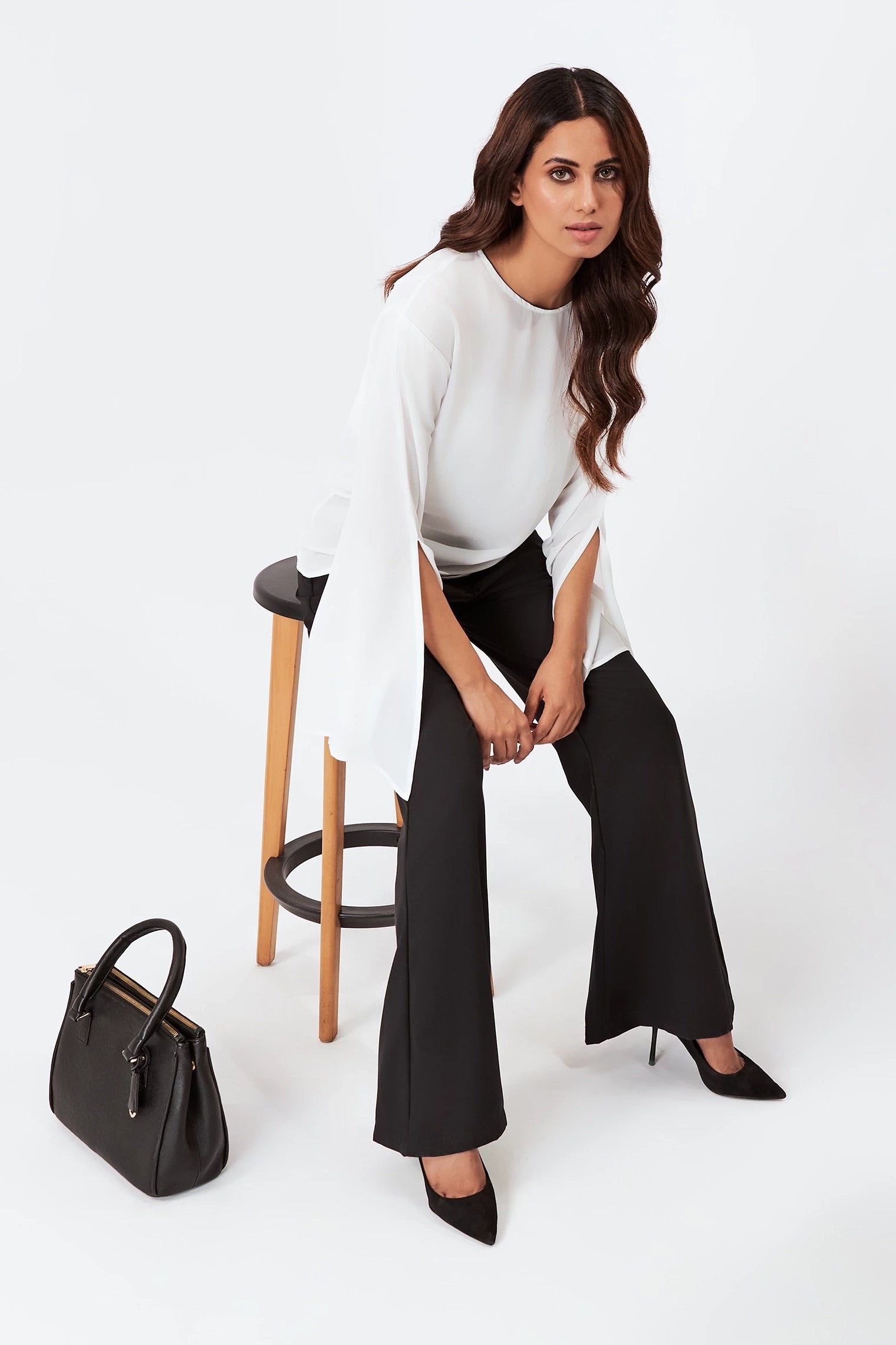 Women's Bell Sleeves Top White