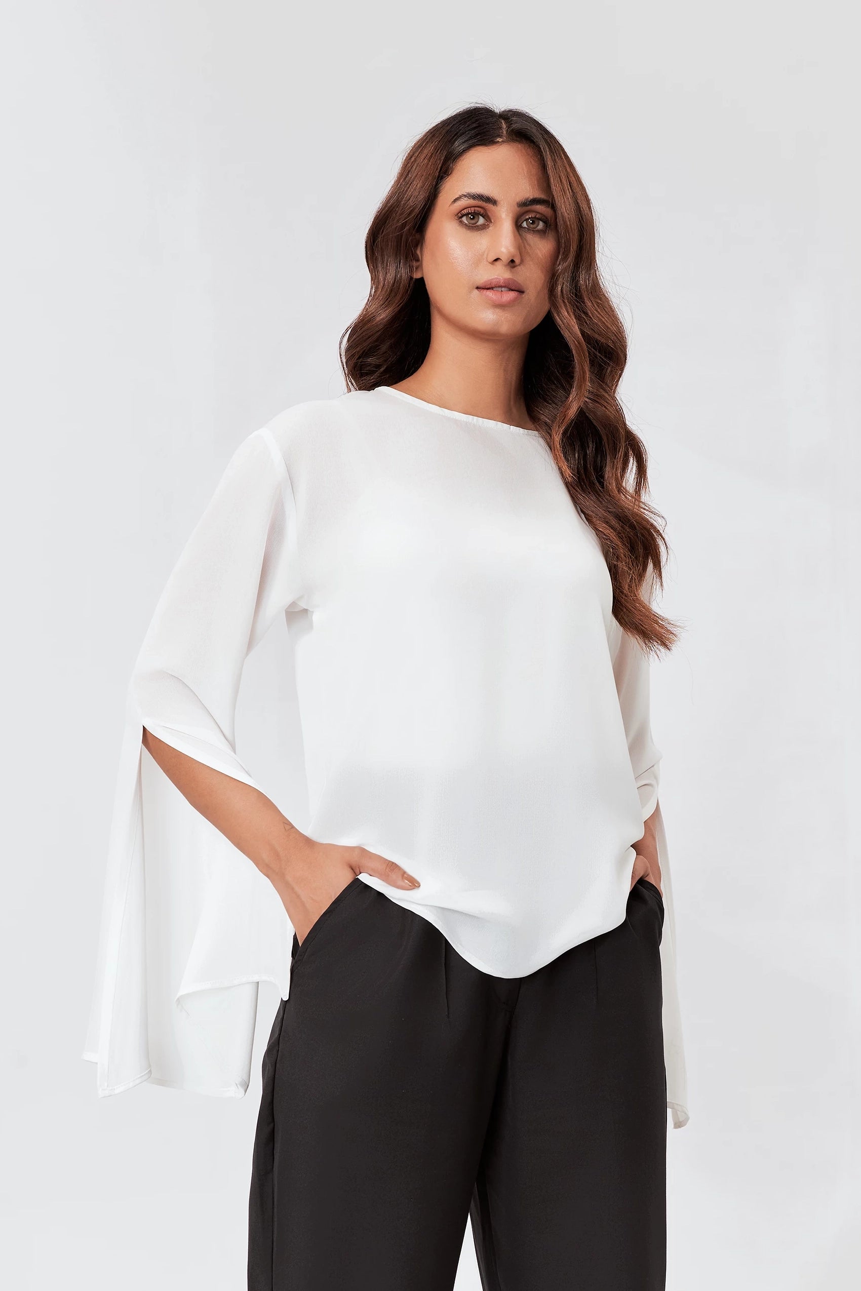 Women's Bell Sleeves Top White