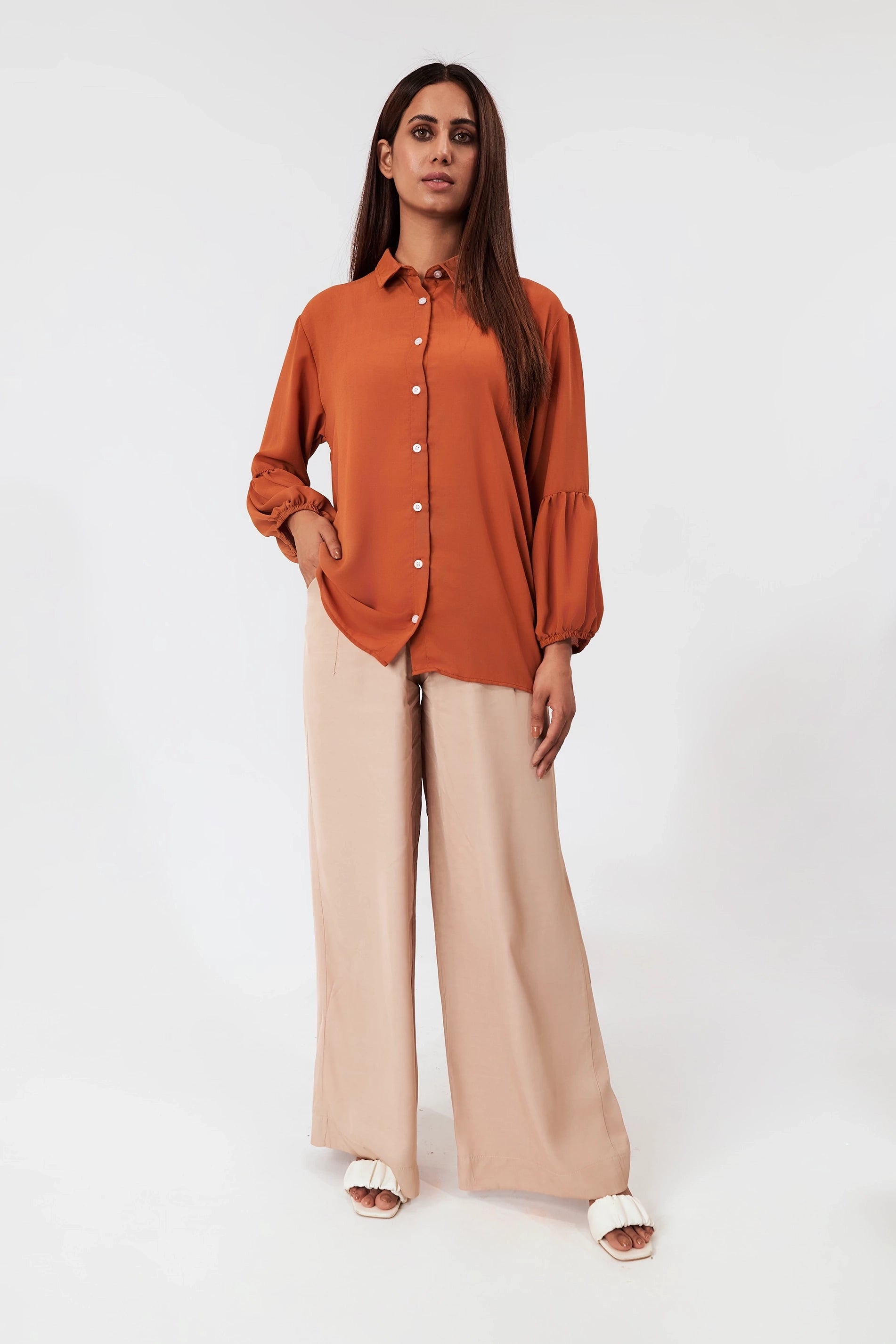 Women's Gathered Sleeves Blouse