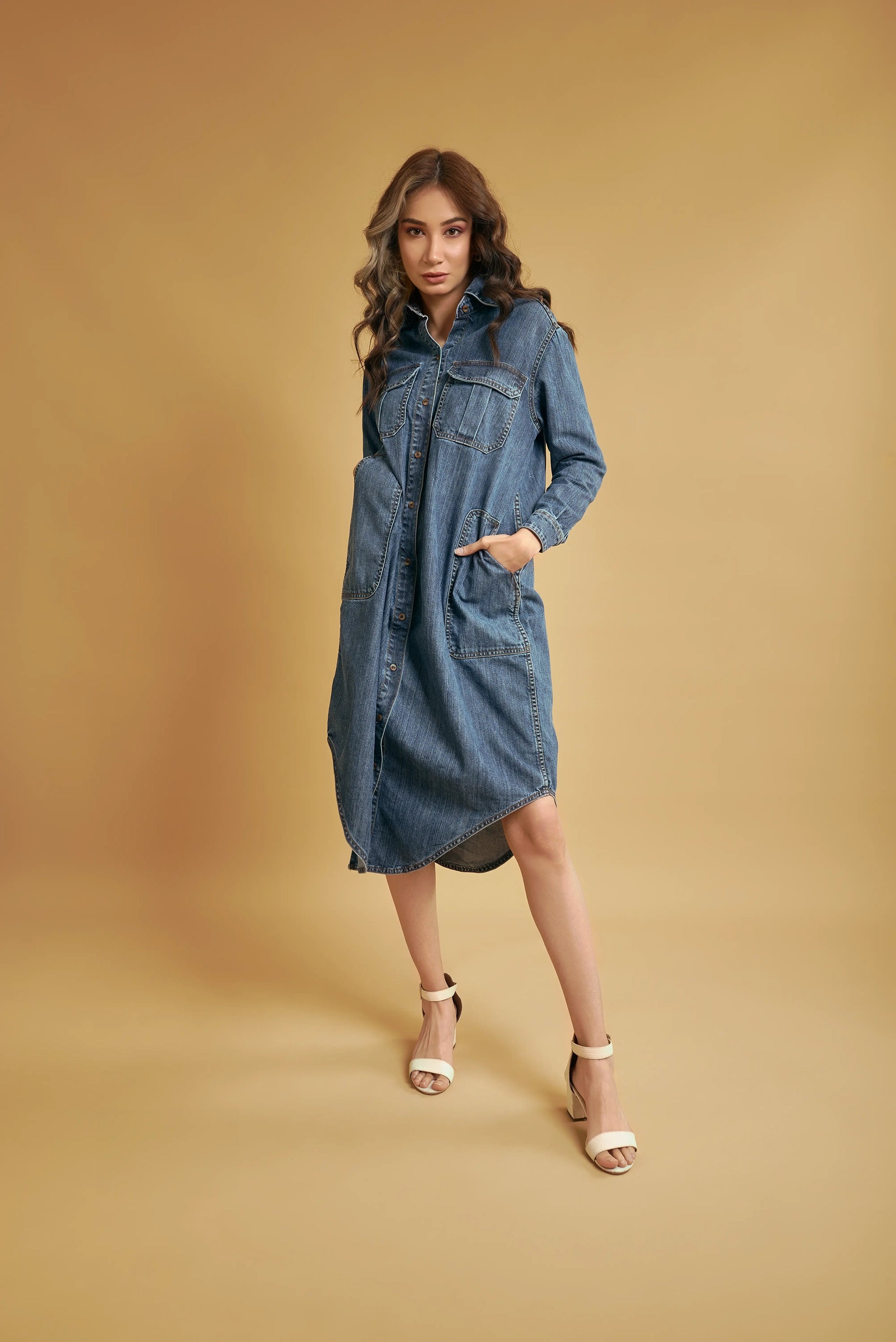 Women's Denim Shirt Dress Women's Denim Shirt Dress