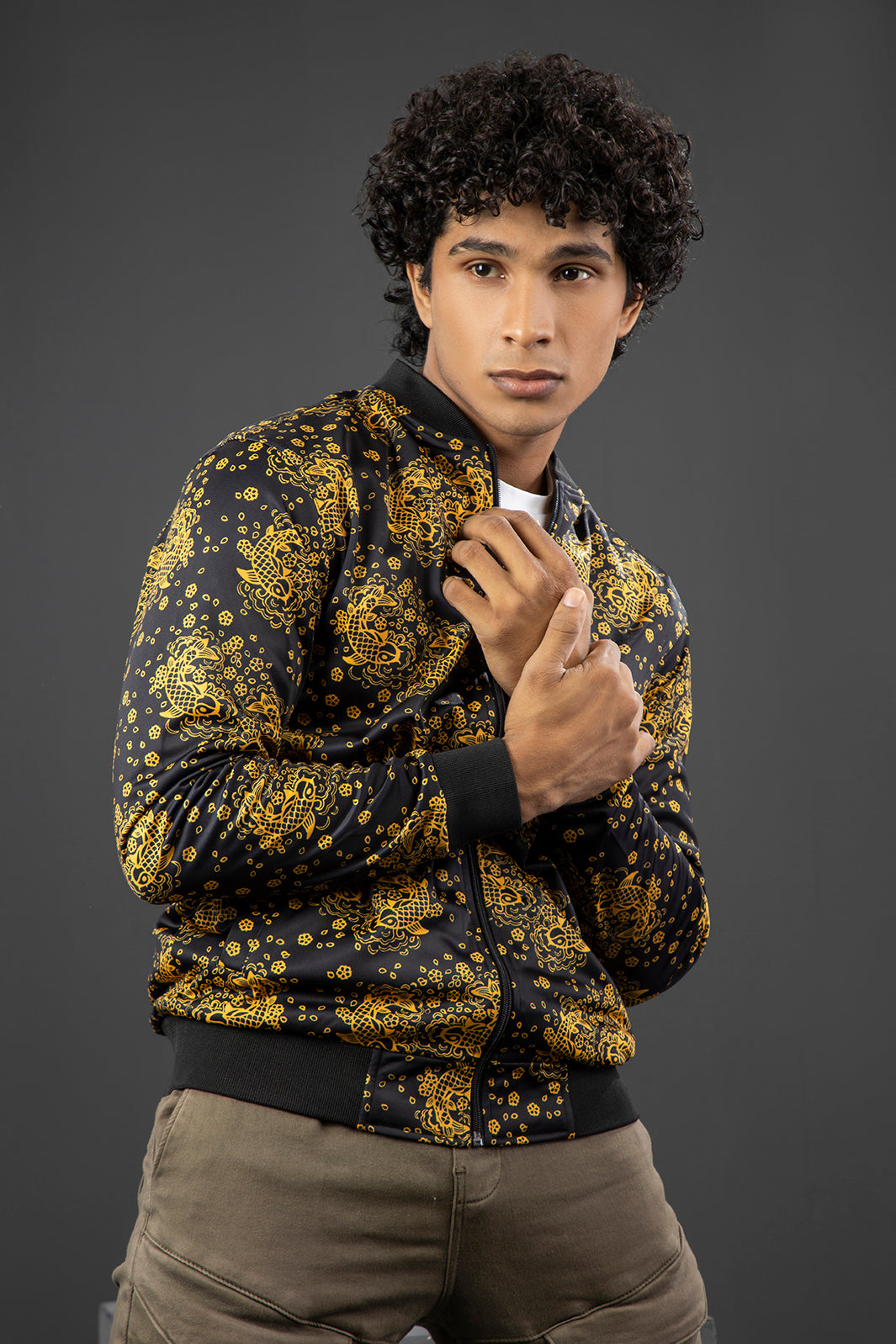 Men Golden Fish Jacket