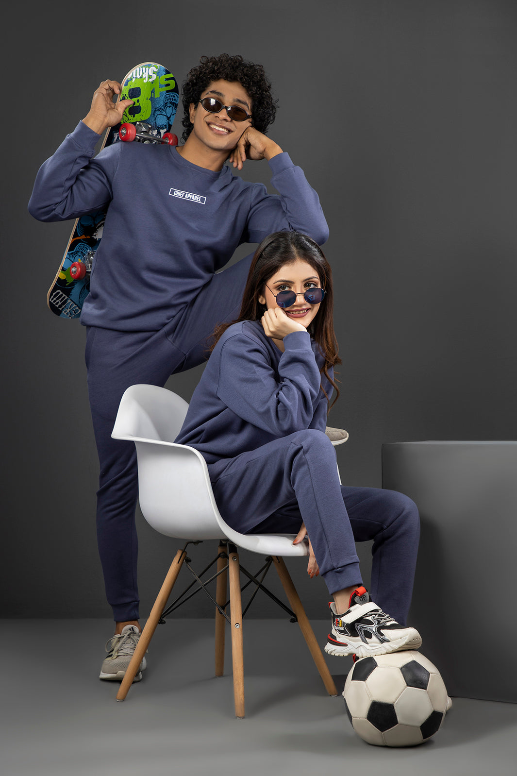 Blue Indigo Sweatshirt & Bottom Set