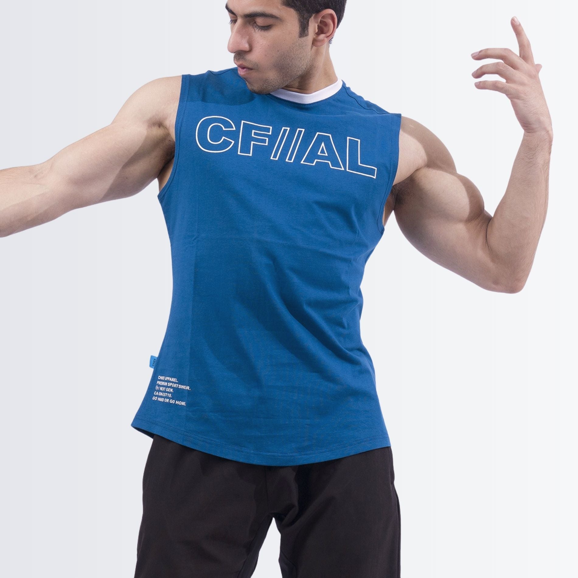 Dark Blue Graphic Tank top