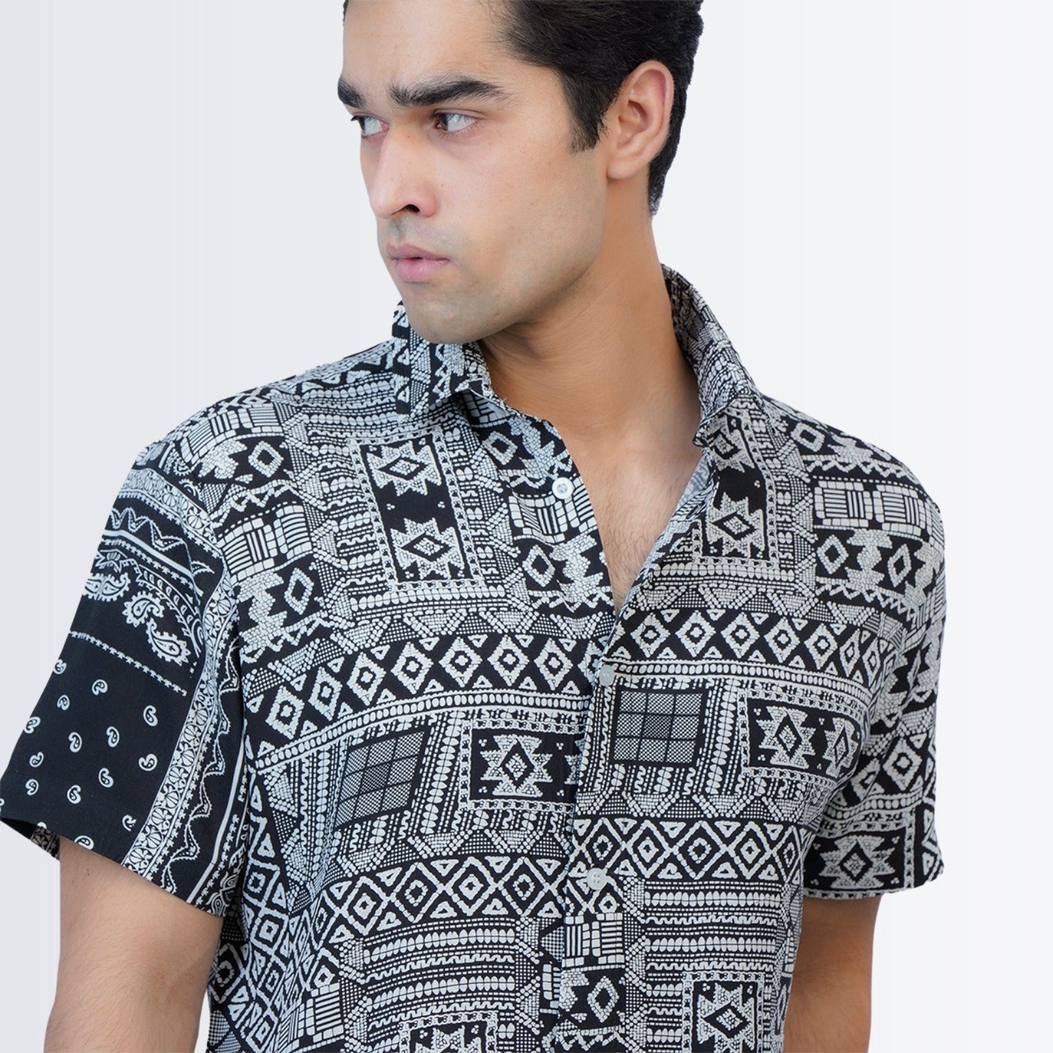 Black Geometric Printed Shirt