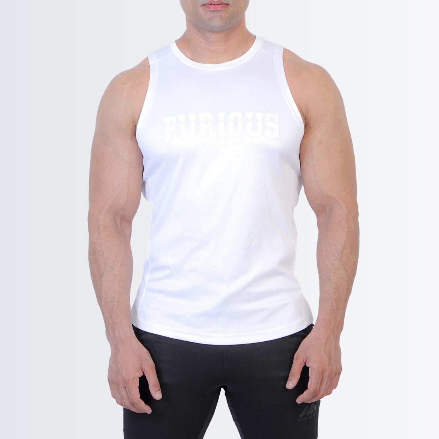 Action Mesh Baller White Tanktop