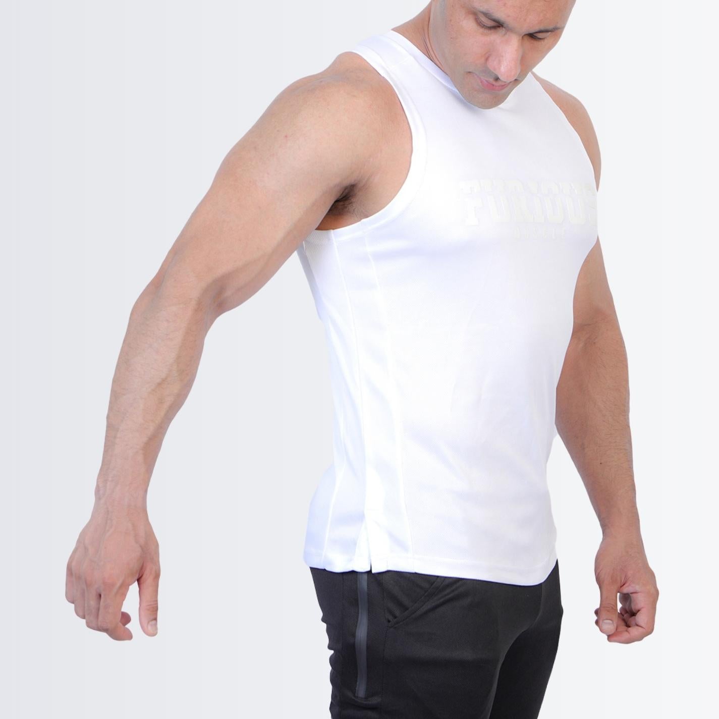 Action Mesh Baller White Tanktop