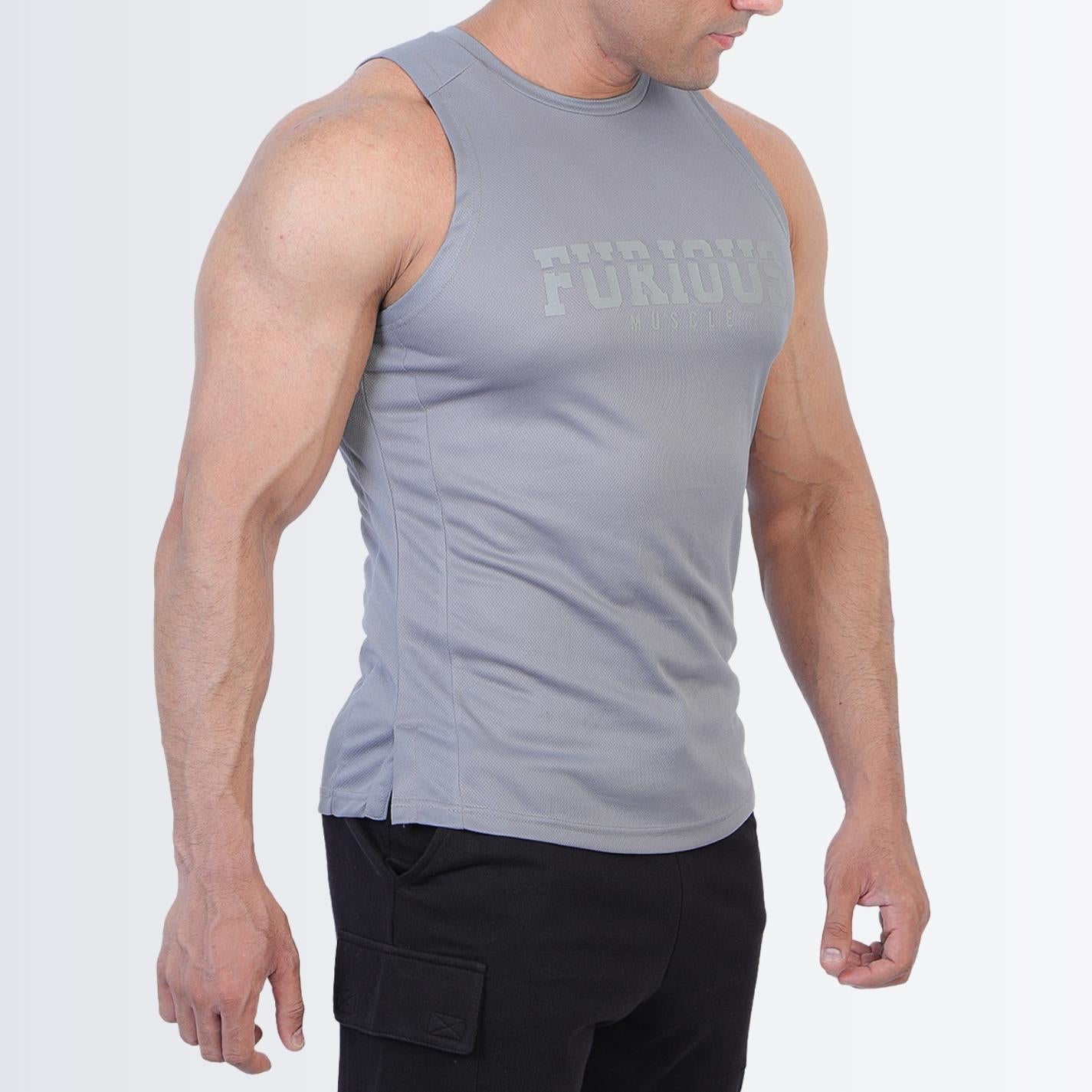 Action Mesh Baller Grey Tanktop
