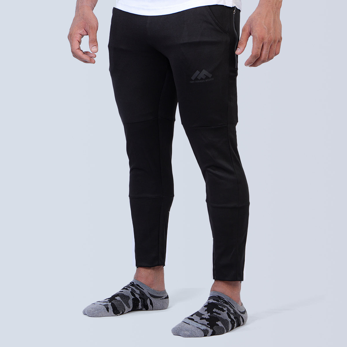 Action Mesh Track Black Pant