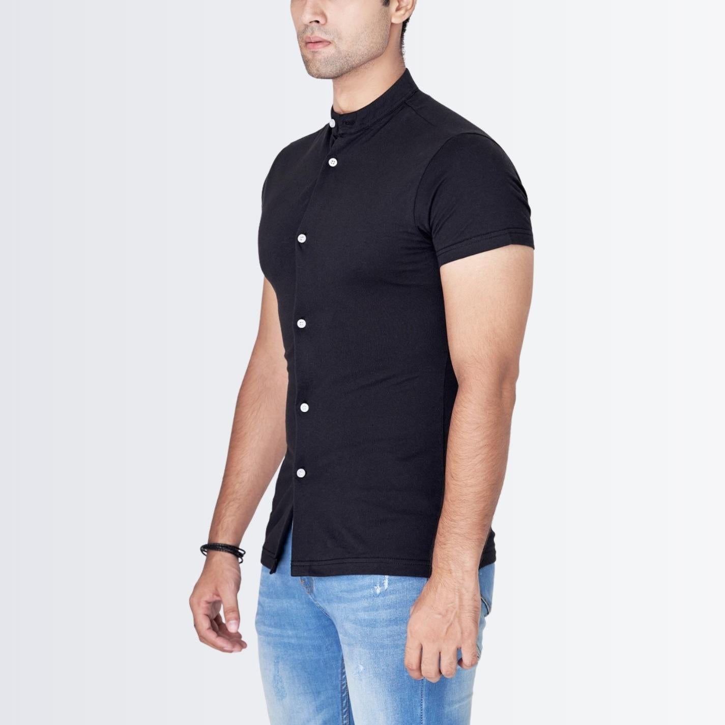 Button Down Black Slimfit Shirt