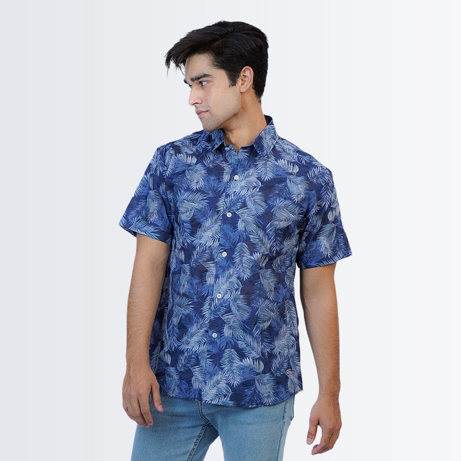 Blue leaves Printed Shirt