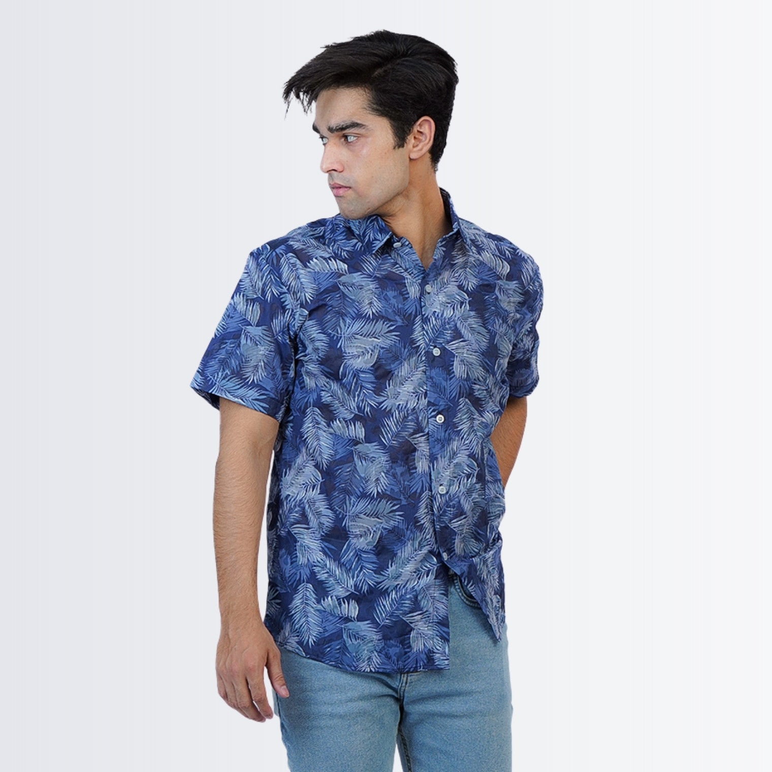Blue leaves Printed Shirt