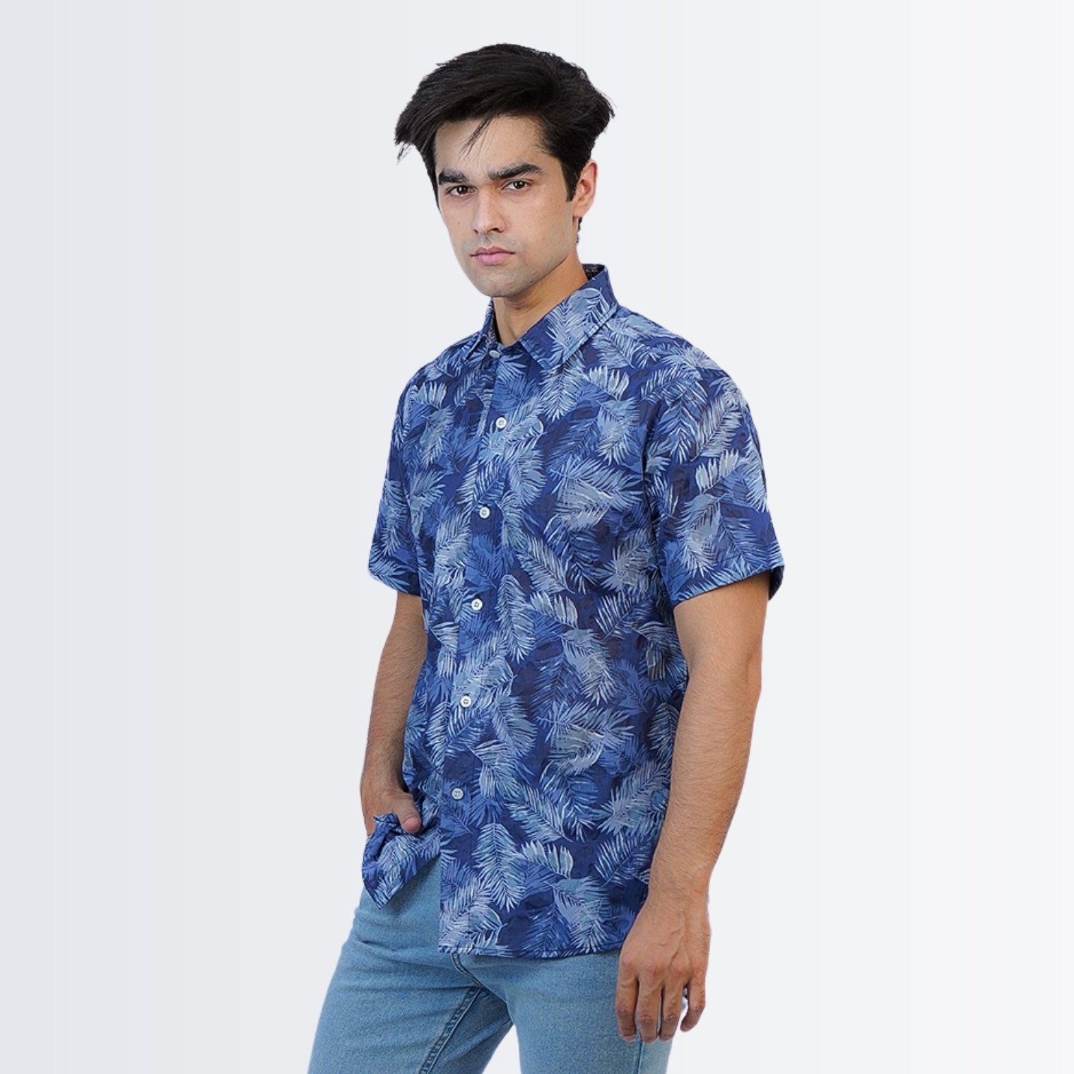 Blue leaves Printed Shirt