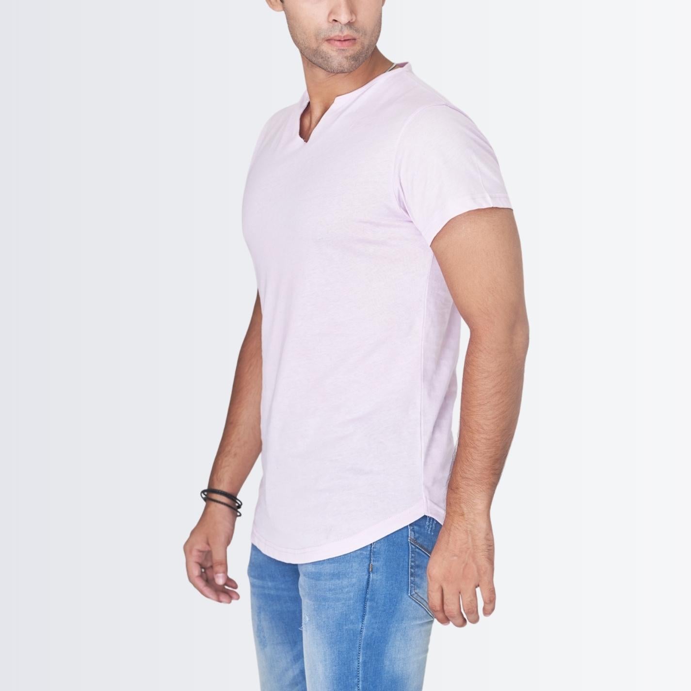 V Neck Pink T-shirt